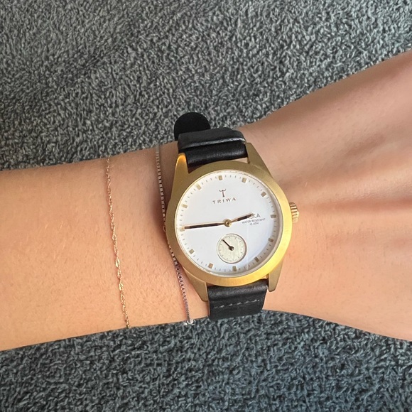 Triwa Womens Ivory Aska Watch Thin Gold Leather 32mm Swedish - Picture 8 of 11